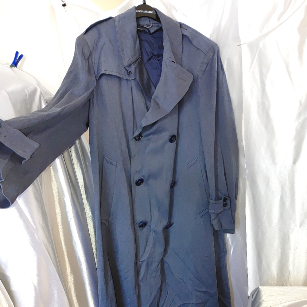 Vintage gorgeous wool lined heavy men's treated overcoat 40 shoulder 50 chest L